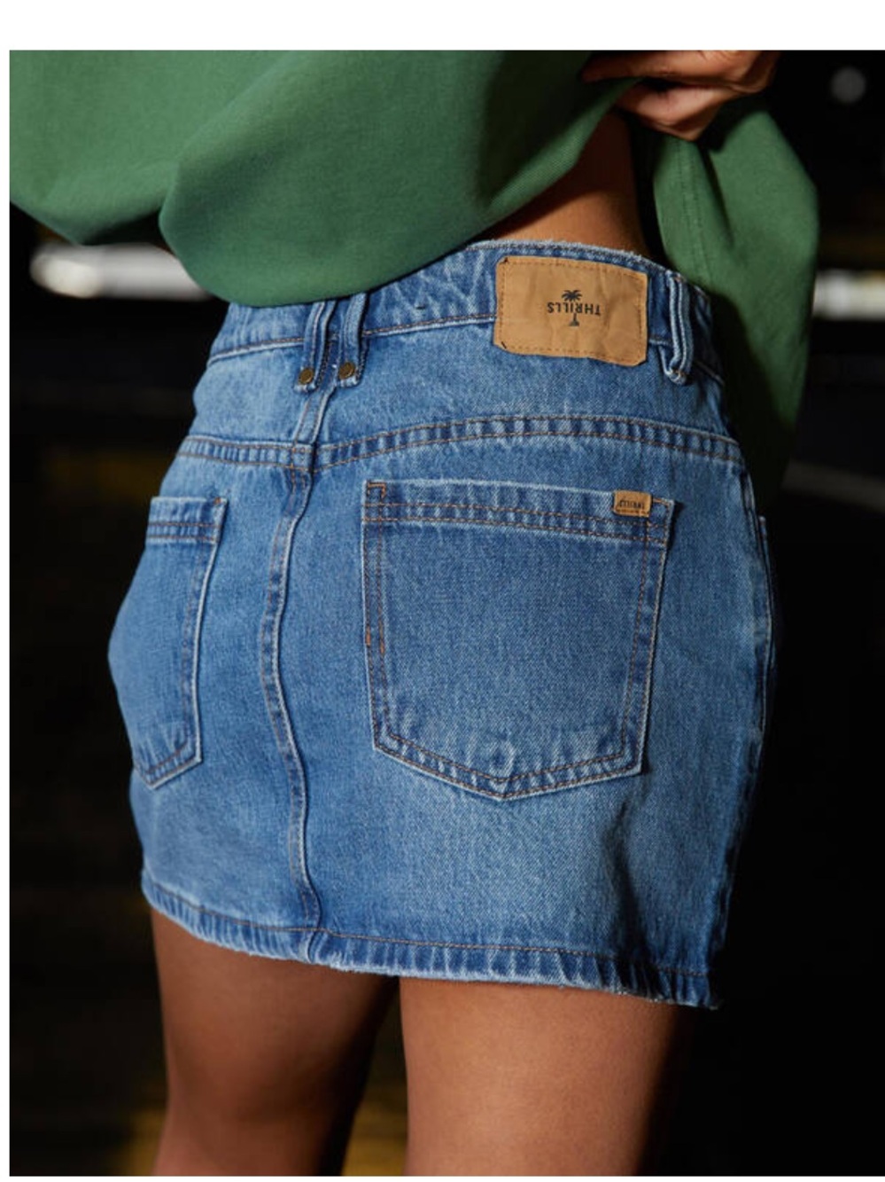 Thrills Sophie Denim Mini Skirt NWT organic cotton